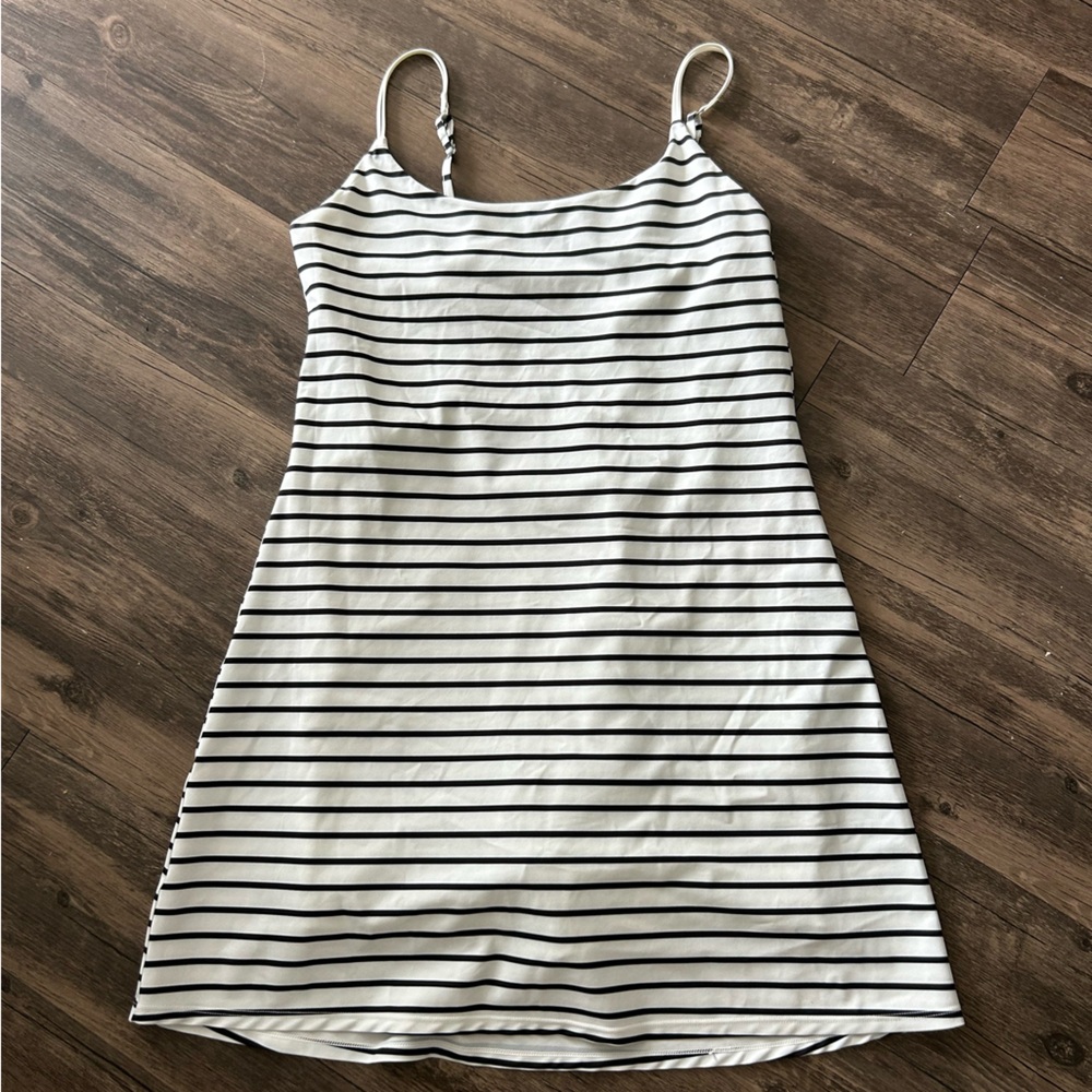 Abercrombie & Fitch White with Black Stripes Slip Dress